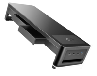 Monitorstandaard met USB 3.0 Hub, draadloze oplaadpad, bureau-organizer, lade en computerlaptophouder voor thuiskantoor