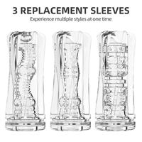 Godet Masturbateur Masculin Doux Effet Vagin Transparent Double Vibration Télécommande Sans Fil Exercice d'Endurance Vacuum PocketCup