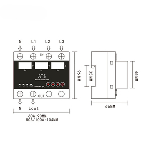 Interruptor de Transferencia Automática, Fuente de Alimentación de Conversión de Tres Vías, Protector de Sobretensión, Subtensión y Sobrecorriente ATS con 3 Pantallas - Product Image 6