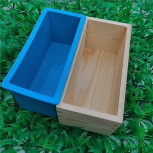 Muffa del Sapone del Silicone Rettangolare Stampo Flessibile con Scatola di Legno A Mano Fai Da Te Strumenti di <span class=keywords><strong>Auto</strong></span>-di Refrigerazione di Elaborazione di Sapone Della Muffa Kit 600ml - Product Image 4