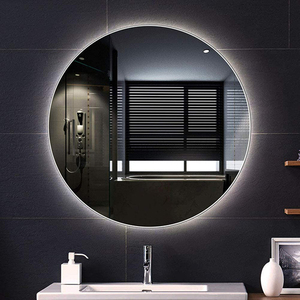 Espejo de luz <span class=keywords><strong>Led</strong></span> de maquillaje de estilo moderno, espejos redondos para baño, pantalla de Interruptor táctil montada en la pared, espejo inteligente - Product Image 2