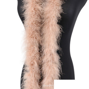 2 Meters Solid Color Full Fur Boa Dyed <strong>Pattern</strong> Turkey <strong>Feather</strong> for Stage Showing Clothing Scarf 18g Villus Fluff Bar Strip - Product Image 4
