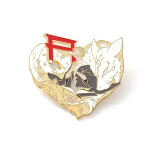 Wholesale Factory Price Cartoon Magic Boy Fox Cute Cure Hard Enamel Lapel Pin For Gift