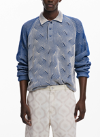 Pull-over décontracté pour homme en maille texturée chic à motif ondulé, col classique, manches régulières, rayures, chaud pour l'hiver, avec logo frontal ODM