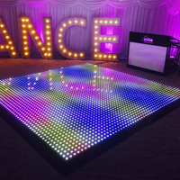 Piste de danse interactive à LED RGB avec indice de protection IP65, éclairage matriciel, contrôle DMX512, Ra80, garantie de 2 ans, location pour fêtes et événements