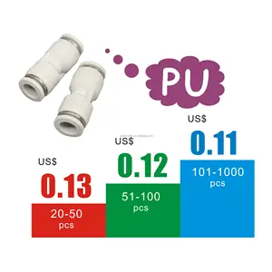 SHINYEEPNEUMATIC acessórios a granel atacado latão compressão 6mm rápido acoplador plástico push fit pipe fittings conexão rápida