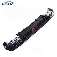 Difusor de labio de parachoques trasero de coche ABS negro brillante con puntas de escape de luz de freno para Nissan Sylphy Pulsar Sentra S SV SR B18 2020-2023