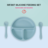 Ensemble d'ustensiles de cuisine en silicone standard personnalisé ensemble de vaisselle pour bébé assiette d'alimentation pour bébé de qualité alimentaire sans BPA