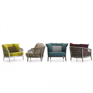 Canapé de patio de qualité commerciale résistant aux intempéries, canapé de <span class=keywords><strong>jardin</strong></span> pour complexe hôtelier, ensemble de <span class=keywords><strong>salon</strong></span> extérieur durable en corde <span class=keywords><strong>tressée</strong></span> pour l'hôtellerie - Product Image 6
