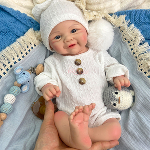 <span class=keywords><strong>Muñeca</strong></span> Bebé Reborn de Silicona Realista de 43 cm con Material de Silicona Suave y Elástica, Sonrisa Dulce Realista para Accesorios de Fotografía - Product Image 2