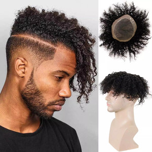 Tupé rizado para hombre para afroamericano 100% Rem Human Hair Mono Lace - Product Image 6