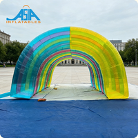 Tunnel d'entrée gonflable en PVC publicitaire coloré, affichage d'événements en plein air, tunnel gonflable transparent à vendre