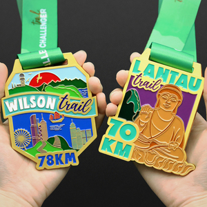 Bán Buôn Giá Rẻ Thiết Kế Riêng của Bạn Trống Kẽm Hợp Kim 3D Giải Thưởng Vàng Marathon Chạy Tùy Chỉnh Kim Loại Thể Thao Huy Chương - Product Image 2