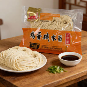 Nouilles chinoises classiques alcalines à l'œuf, faibles en sodium et en matières grasses, en sachet, texture lisse, nouilles asiatiques - Product Image 4