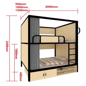 <span class=keywords><strong>Lit</strong></span> superposé en bois massif et acier au design moderne avec tiroirs de rangement pour enfants, filles, garçons - Product Image 2