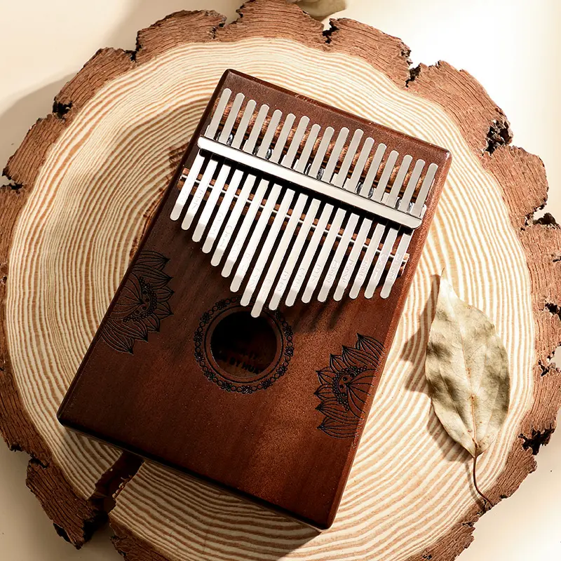 Huashu kalimba piano de dedo 8 17 21 teclas, instrumento musical com acessórios