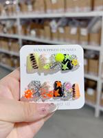 Ensemble de faux ongles en ABS en forme de bec de canard gothique, pointes longues, colle réutilisable, 10 pièces, pour les doigts, fête d'Halloween, utilisation pour les enfants, option de logo personnalisé