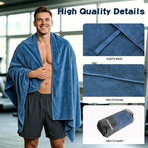 70x140 80x180CM <b>extra</b> <b>Large</b> Oversized Blue Premium Microfiber 400 Gsm Spa <b>Bath</b> <b>Sheet</b> Towels for Men Bathroom <b>Bath</b> - Product Image 4