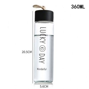 Botella Deportiva Portátil Sy767 de 360 ml, Botella de Agua Transparente de Vidrio para Exteriores, Moderna para Niños - Product Image 5