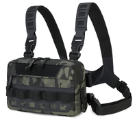 Sac de poitrine tactique léger et respirant pour homme, style streetwear, avec système Molle et camouflage