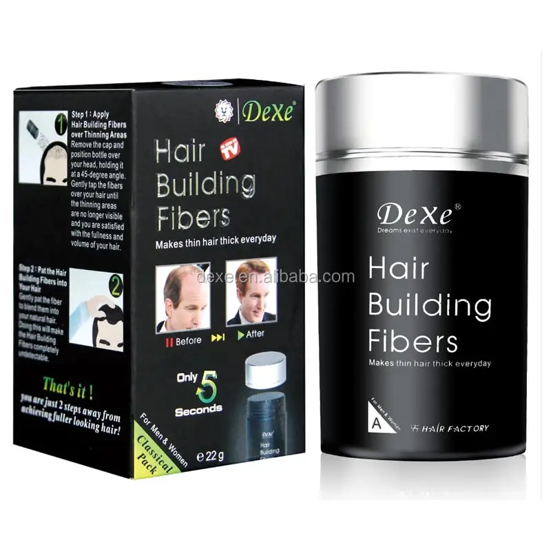 Лидер продаж, новый продукт Dexe, строительные волокна для волос из Китая с двойной сеткой, оригинальная Заводская частная Этикетка OEM ODM