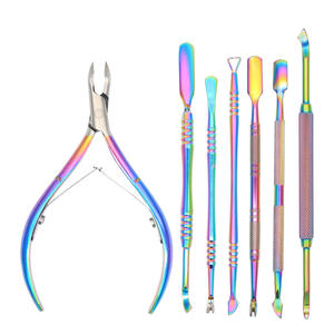 Pas cher En Gros Double Face À Tête Ronde Peau Morte Ciseaux Nail Suit Nail Steel Push Dead Skin Push Manucure Outil - Product Image 1