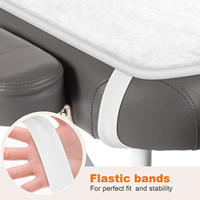 Ensemble de table de massage matelassée OEM personnalisée de haute qualité avec drap plat et coussin 100 % polaire synthétique avec cache-visage