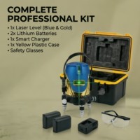 Niveau laser vert professionnel industriel 5 lignes 360° rotatif auto-nivelant croisé 16 points avec batterie au lithium pour la construction