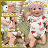 Poupée bébé réaliste de 17 pouces, en silicone, corps entier, yeux ouverts, bouche ouverte, cadeau pour bébé