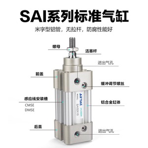 Cylindre standard AirTAC SAI63X25X50X75X100X125X150X175X200X250X300X40S, pièces pneumatiques - Product Image 4