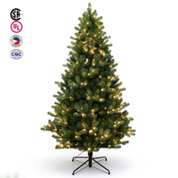 Sapin de Noël artificiel pré-éclairé de 6, 7 ou 8 pieds avec lumières LED blanc chaud – Montage facile, arbre articulé pour décoration intérieure