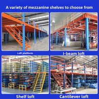Plateforme de stockage en acier pour loft, mezzanine à deux niveaux pour atelier, bureau, usine, entrepôt - Cloison amovible