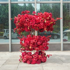 Arreglo de Rosas Artificiales Color Borgoña para Decoración de Eventos Románticos, Centros de Mesa para Bodas o Decoración para Despedidas de Soltera - Product Image 1