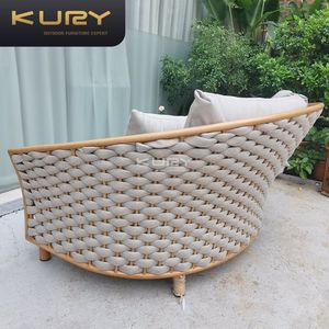 Chaises longues d'extérieur, mobilier de piscine, lit de repos <span class=keywords><strong>en</strong></span> aluminium, mobilier de patio, chaise longue <span class=keywords><strong>en</strong></span> corde, lit de repos <span class=keywords><strong>en</strong></span> métal, mobilier d'extérieur, <span class=keywords><strong>transat</strong></span> - Product Image 5