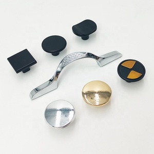 Poignée de tiroir de meuble en alliage d'aluminium Poignée d'armoire et bouton de porte de cuisine Bouton rond Poignée d'armoire en or noir - Product Image 2