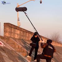 Kit de Perche Télescopique en Carbone pour Microphone Canon, avec Rallonge et Pince de 3M, Idéal pour Interviews, Films et Enregistrements Vidéo
