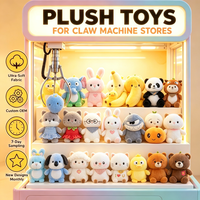 Peluches mélangées en vrac de 8 pouces à griffes, styles de dessins animés variés, pour machines à griffes d'arcade et jouets à gagner