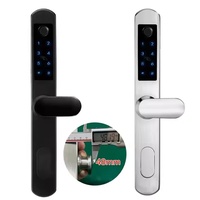 Cerradura Inteligente para Puerta de Acero Inoxidable 304, Impermeable IP66, con Manija Delgada Larga y Corta, Huella Dactilar y Código, para Puertas UPVC de Patio