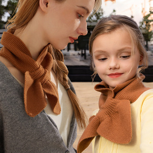 Écharpe en cachemire tricotée de couleur unie, chaude pour l'hiver, assortie pour bébé et adulte, même style, cache-cou pour enfants - Product Image 5
