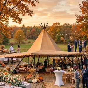 Tente de glamping tipi commerciale en gros pour usine, auvent extérieur imperméable pour ferme, <span class=keywords><strong>vignoble</strong></span>, dîner de récolte d'automne, <span class=keywords><strong>location</strong></span> et entreprise - Product Image 1