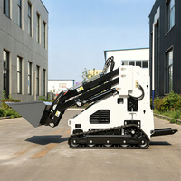 Pengiriman Gratis Powston EPA CE Mini Skid Steer Loader Stand-on Hydraulic Compact Loader Bearing Gearbox Diesel Power 0.4CBM Bucket