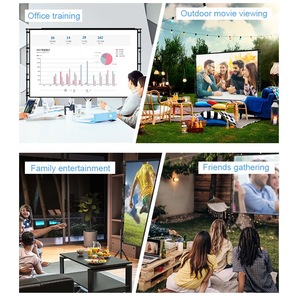 YJMOYE 120 Inch Portable Projection <b>Screen</b> 4K Full HD 16:9 Ratio Indoor Outdoor Use with Dual <b>Stand</b> - Product Image 3