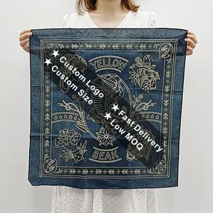 Di Fabbrica su misura Doppia Stampa Bandana Logo Personalizzato Fan di Cotone Bandana Piazza