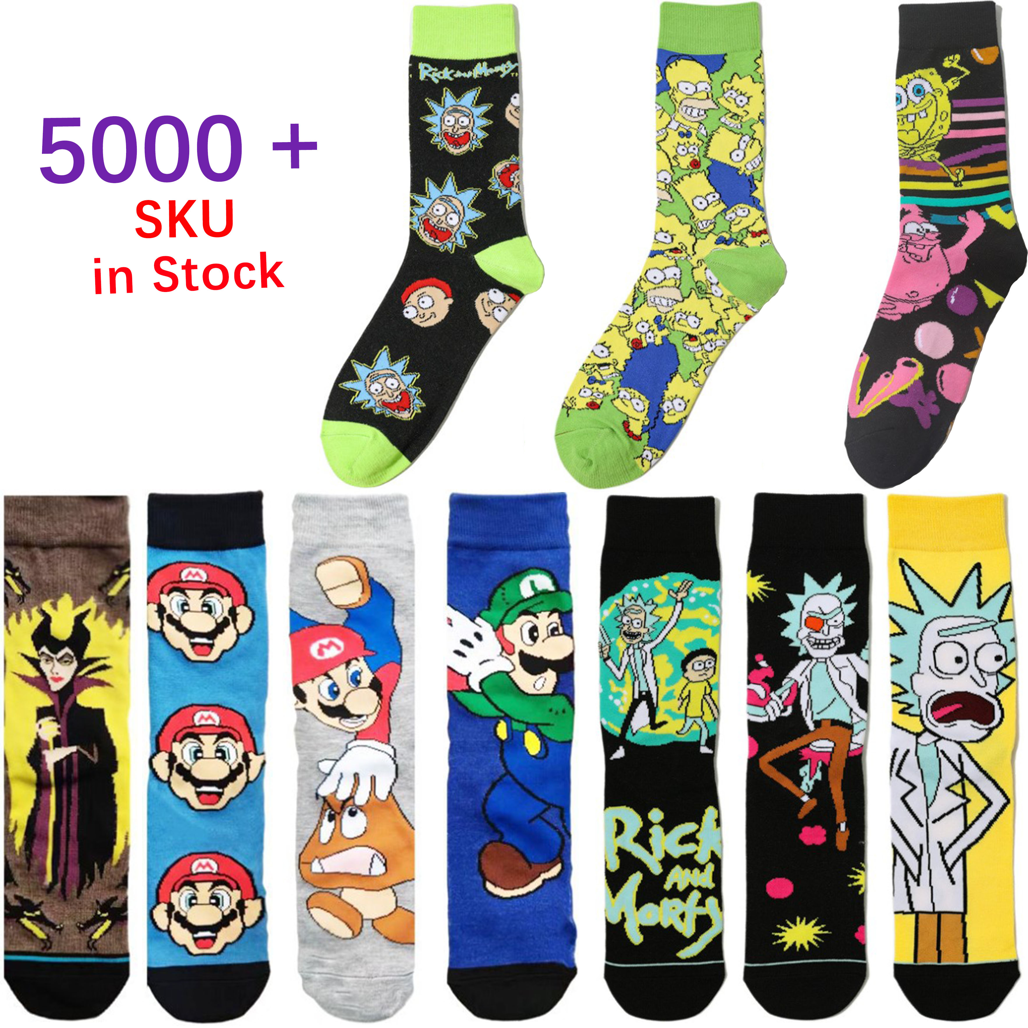 2024 New Hot selling high quality anime socks men women funny socks personality fashion calcetines men stockings cartoon socks