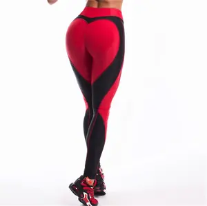 Toptan yüksek bel seksi kalp şekli push up tayt kadınlar için ince koşu spor fitness pantolonları
