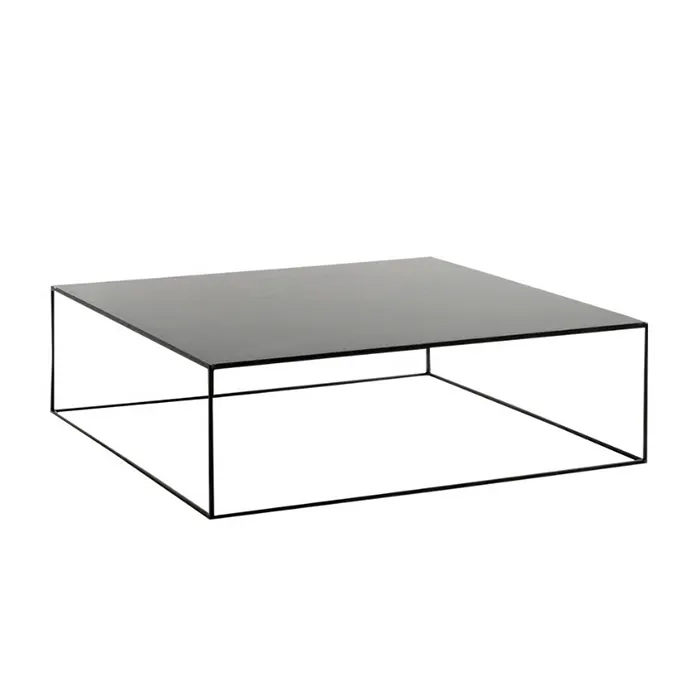 नॉर्डिक minimalist शैली कमरे में रहने वाले कॉफी टेबल सरल आकस्मिक काले धातु वर्ग लोहे कॉफी टेबल