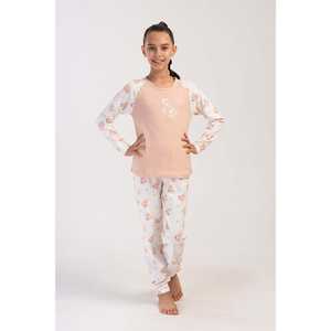 Ensemble de pyjama en Lycra pour filles, jupe à manches longues et col rond régulé avec poignets ovales (tailles 7-8/13-14) - Product Image 4