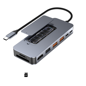 Adaptateur multifonction en aluminium 9 en 1 HDTV <span class=keywords><strong>USB</strong></span>-C SD TF <span class=keywords><strong>M2</strong></span> SSD <span class=keywords><strong>NVMe</strong></span> Docking Station <span class=keywords><strong>Usb</strong></span> Hub - Product Image 2