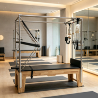 Machine d'entraînement Pilates multifonctionnelle et durable MJD-M201A, lit Cadillac en chêne massif pour studio de Pilates et usage domestique