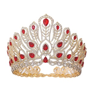 Europeo americano passerella Miss World diadema corona in lega placcata oro strass stile moda HY Brand per <span class=keywords><strong>la</strong></span> bellezza tailandese - Product Image 5